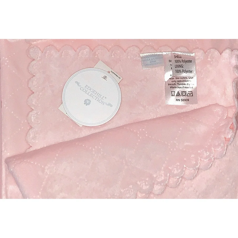 Vtg Dillard's Edgehill Y2K PINK Baby Blanket NOS Sealed in Box Amazing Softness!